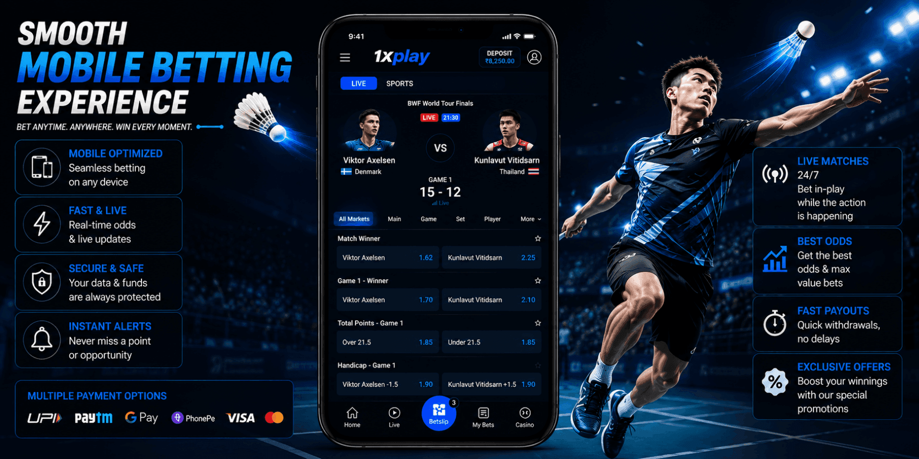 Live Badminton Betting at 1xPlay