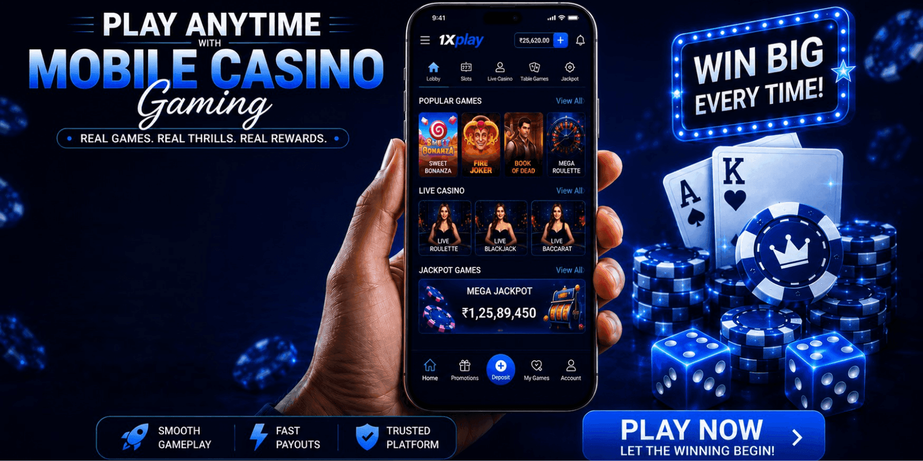 Mobile Casino Gaming at 1xPlay